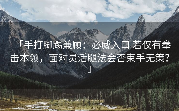 「手打脚踢兼顾：必威入口 若仅有拳击本领，面对灵活腿法会否束手无策？」